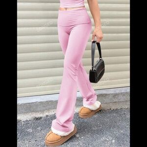 NWT SHEIN Large Pink Lounge Pants Buttery Soft Yoga Pilates High Waisted Workout